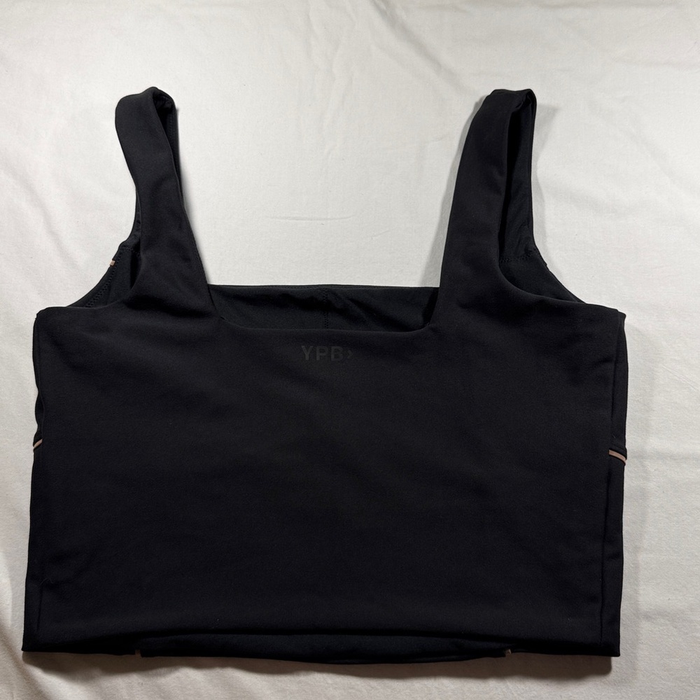 YPB Black Crop Top with Tan Accents - Picture 6 of 6